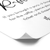 スガーブーおむつラッフル赤ちゃんシャワーゲームサイン ポスター (角)