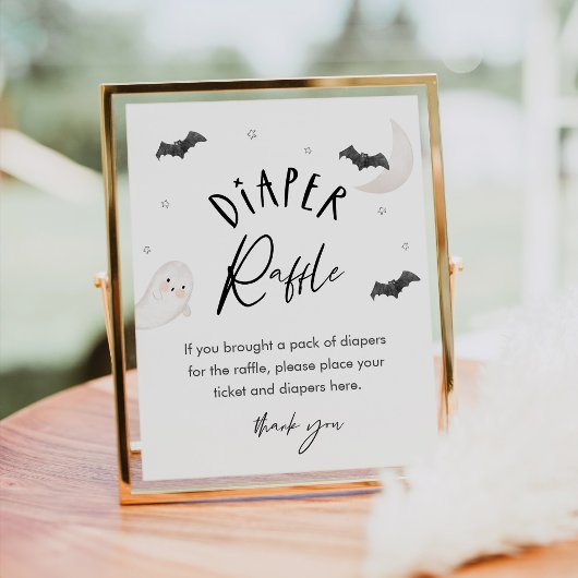 スガーブーおむつラッフル赤ちゃんシャワーゲームサイン ポスター