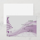 スガープラム·ツリー·スノーフ結婚レークスの応答カード 出欠カード (正面/裏面)