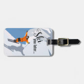 スキおもしろいー | Travel Skiウィンタースポーツ ラゲッジタグ (正面横)