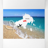 スキアトスのギリシャの目的地の結婚式の写真 三つ折り招待状 (内部中)