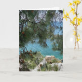 スキアトス港の港。ブランク. カード (黄色い花)