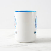 スキアトス，ギリシャの船デザイン ツートーンマグカップ (中央)