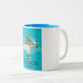 スキアトス・ギリシャ旅行ポスター ツートーンマグカップ (正面右)