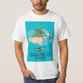 スキアトス・ギリシャ旅行ポスター Tシャツ (正面)