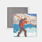 スキア運ズ・スノースキー – イエローストーン・ナトル マグネット (正面/裏面)