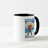 スキア運ズ・スノースキー – ウィスラー、BCカナダ マグカップ (正面右)