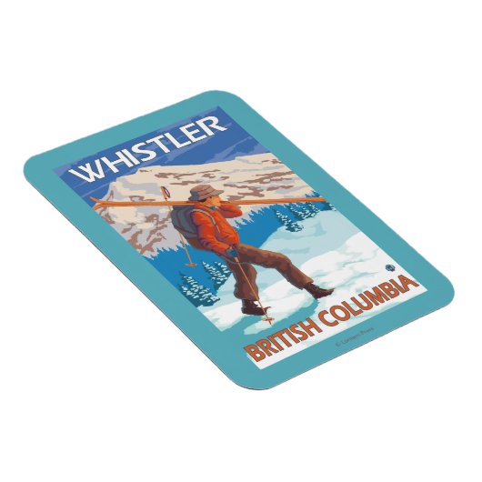 スキア運ズ・スノースキー – ウィスラー、BCカナダ マグネット (右側)