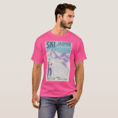 スキインジャスパー国立公園カナダヴィンテージスキートラ Tシャツ (正面フル)