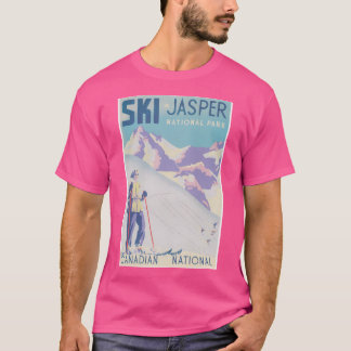 スキインジャスパー国立公園カナダヴィンテージスキートラ Tシャツ