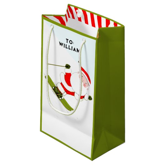 スキエおもしろいースキーホリデイ スモールペーパーバッグ (正面アングル)