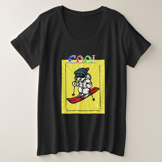 スキエカッコいいア |スキー愛好家 |スキーギフト |スキー プラスサイズTシャツ (デザイン正面)