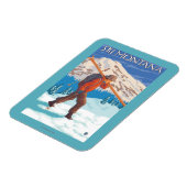 スキエ運ズスノースキー – モンタナ マグネット (左側)