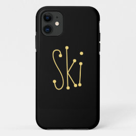 スキシックおもしろいクールお洒落文字ブラックバックグラウンド iPhone 11 ケース