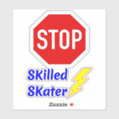 スキッおもしろいプスケーター – スケートボード通りストップ シール (シート)