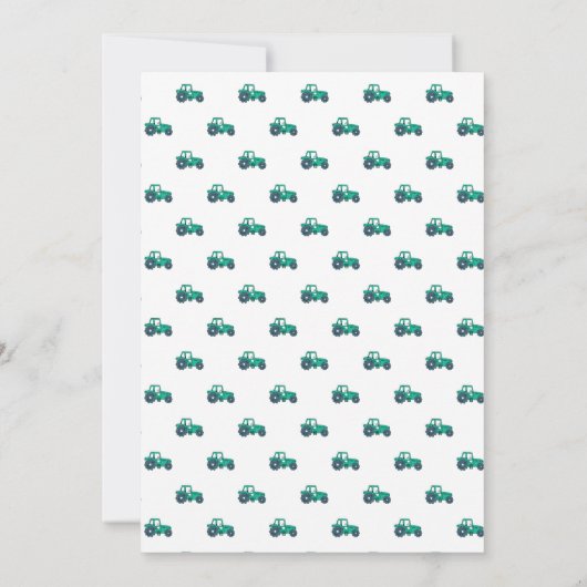 スキッチーグリーントラクターファームウィンドミル1st誕生日 招待状 (裏面)