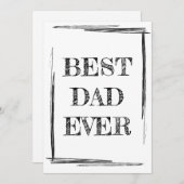 スキッチー黒と白の最高のパパEver サンキューカード (正面/裏面)