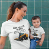 スキッドおもしろいステア重機パパ引用文 ベビーTシャツ