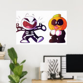 スキッドとポンプかわいい ポスター (ホームオフィス)