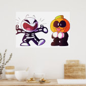 スキッドとポンプかわいい ポスター (キッチン)