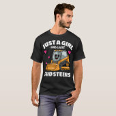 スキッドステアを愛する女の子 スキッドステア愛好家 Tシャツ (正面フル)