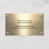 スキッドステア建築機器操作者金ゴールド 名刺 (裏面)