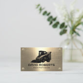 スキッドステア建築機器操作者金ゴールド 名刺 (スタンド正面)