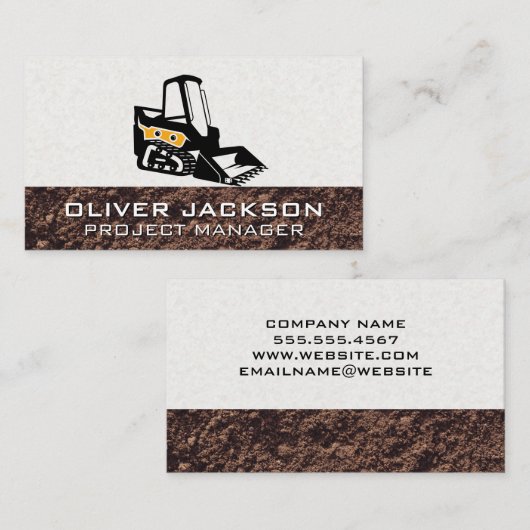 スキッドステア建築 名刺 (正面/裏面)