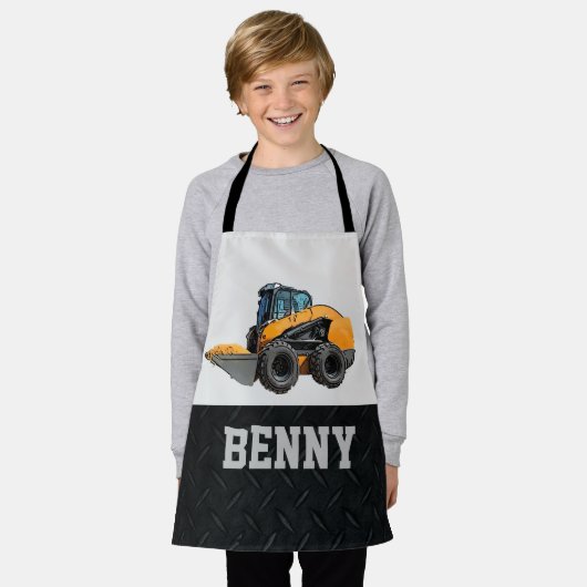 スキッドステア重量機器操作者名クールファーム エプロン (着用した状態)