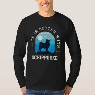 スキッパーキがいるから人生はもっと素敵 Vintage Blue Dog Mom Dad Tシャツ