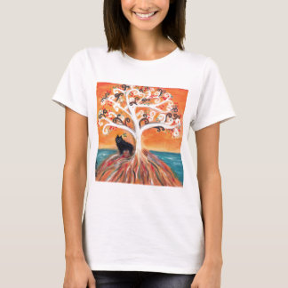 スキッパーキ愛オレンジの精神的な木の美しい Tシャツ