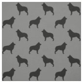 スキッパーキ犬のシルエット柄 ファブリック (見本)