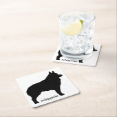 スキッパーキ犬のシルエット スクエアペーパーコースター (インサイチュ)