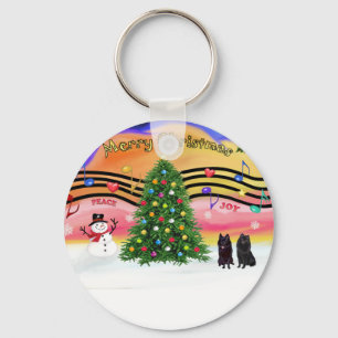 スキッパーキ2匹のクリスマス・ミュージック キーホルダー