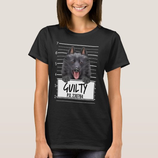 スキッパーキ Mugshot 有罪犬 Tシャツ (正面)