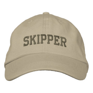 スキッパー名刺繍の野球帽 刺繍入りキャップ