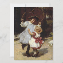 スキップするロープでジャンプする女の子