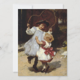 スキップするロープでジャンプする女の子 カード