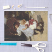 スキップするロープでジャンプする女の子 薄葉紙 (クラフト)