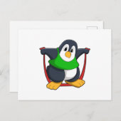 スキップロープでフィットネスをするペンギン.PNG ポストカード (正面/裏面)