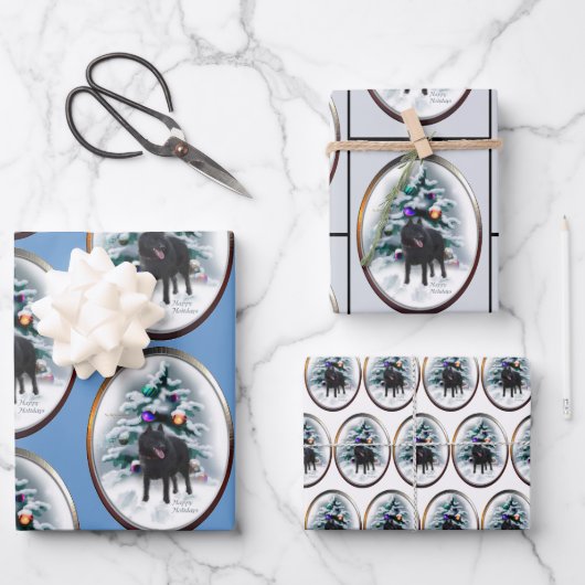 スキッペルケのクリスマス ラッピングペーパーシート (正面)