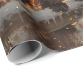 スキッペルケ犬素朴冬の夕日のデコページ ラッピングペーパー (ロールコーナー)