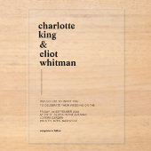 スキッモダントはっきりした、 アクリル招待状 (正面)