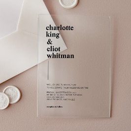 スキッモダントはっきりした、 アクリル招待状