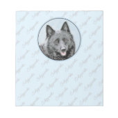 スキッ絵画ペルの可愛いオリジナルドッグアート ノートパッド (正面)