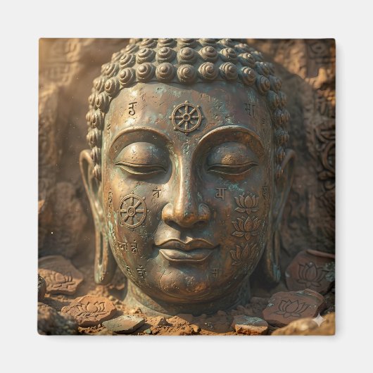 スキティの安らぎの顔 古代の知恵アート マグネット (正面)