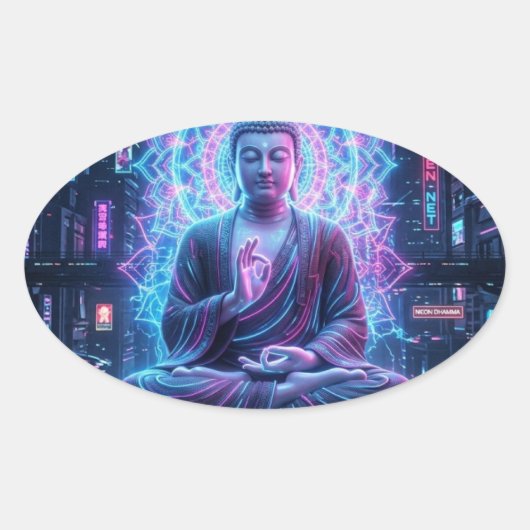 スキティ仏 現代の法Sticker 楕円形シール (正面)
