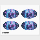 スキティ仏 現代の法Sticker 楕円形シール (シート)