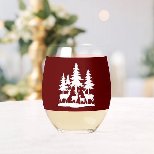 スキニーおもしろいパインツリーサマーハイキングキャンプ ステムなしワイングラス (インサイチュ (ウェディング))