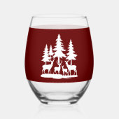 スキニーおもしろいパインツリーサマーハイキングキャンプ ステムなしワイングラス (正面)